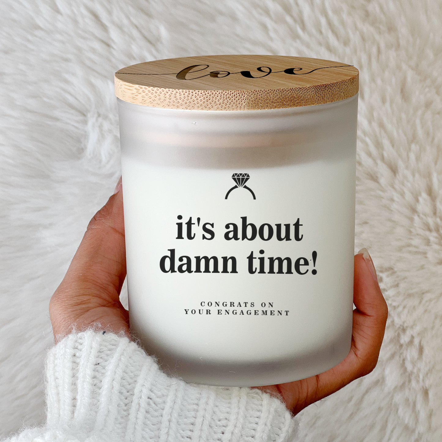 It's About Damn Time! Custom Text Candle