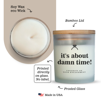 It's About Damn Time! Custom Text Candle