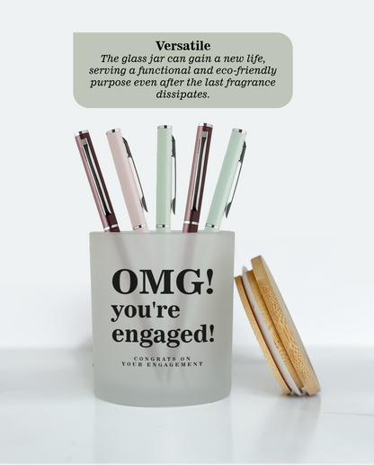 OMG! You're Engaged!  Custom Text Candle