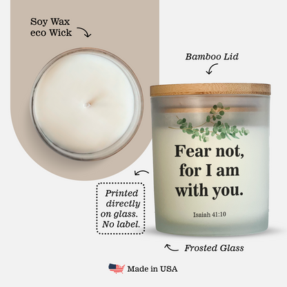 Isaiah 41:10  |  Fear not, for I am with you - Bible Verse Candle