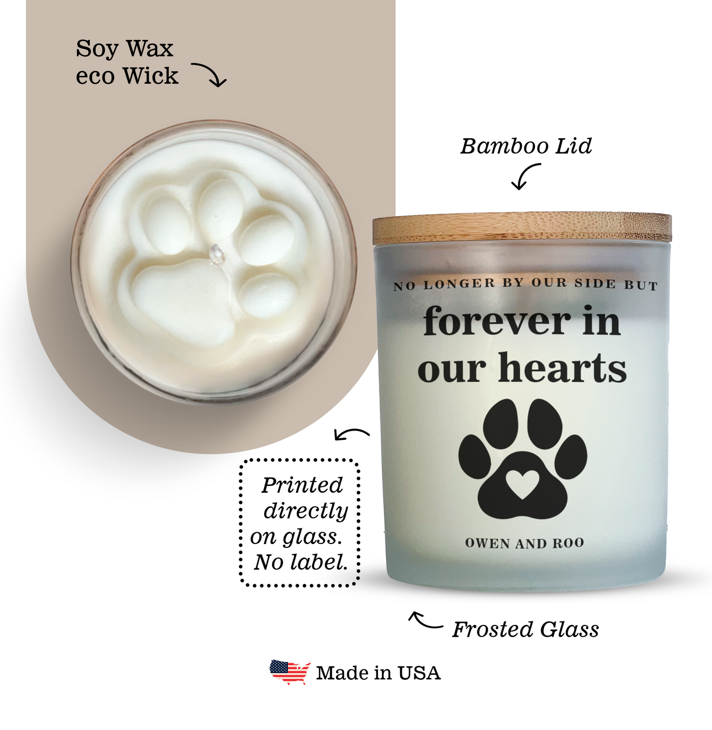 Forever in our hearts Pet Memorial Candle