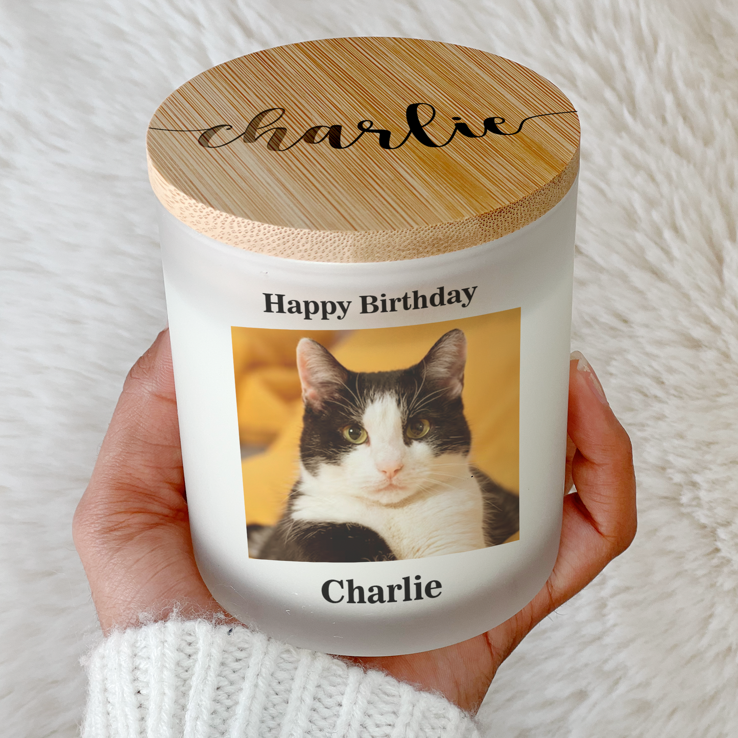 Pet Birthday Photo Candle