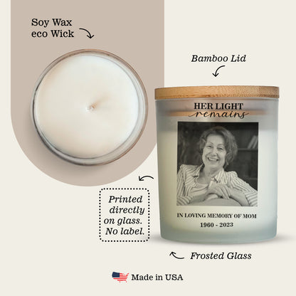 Her/His Light Remains Memorial Candle Favors