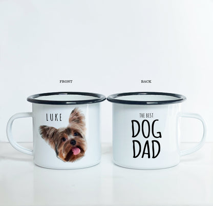 Watercolor Pet Photo Enamel Camping Mug Gift