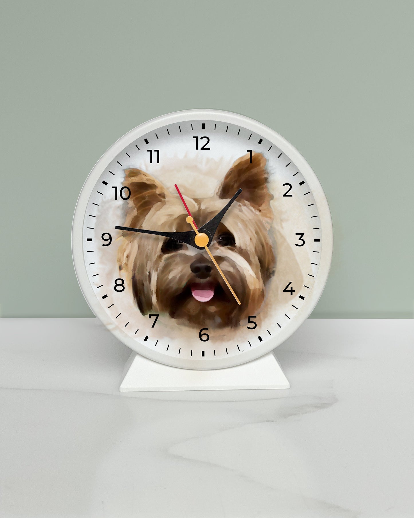 Custom Whatercolor Pet Photo Alarm Clock