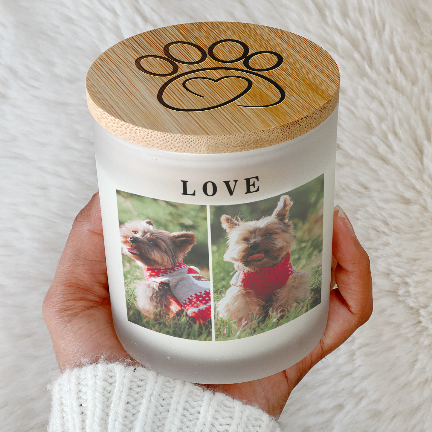 Pet Photo Collage Candle